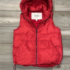 Coach Red Puffer Vest